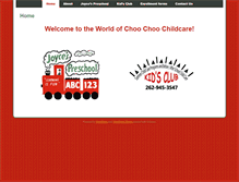 Tablet Screenshot of choochoochildcare.com